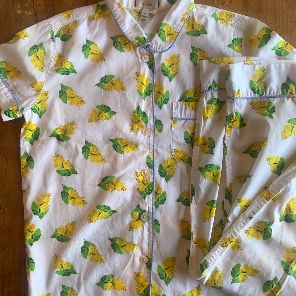 J. Crew Yellow and Green Floral Pajamas - Picture 12 of 16